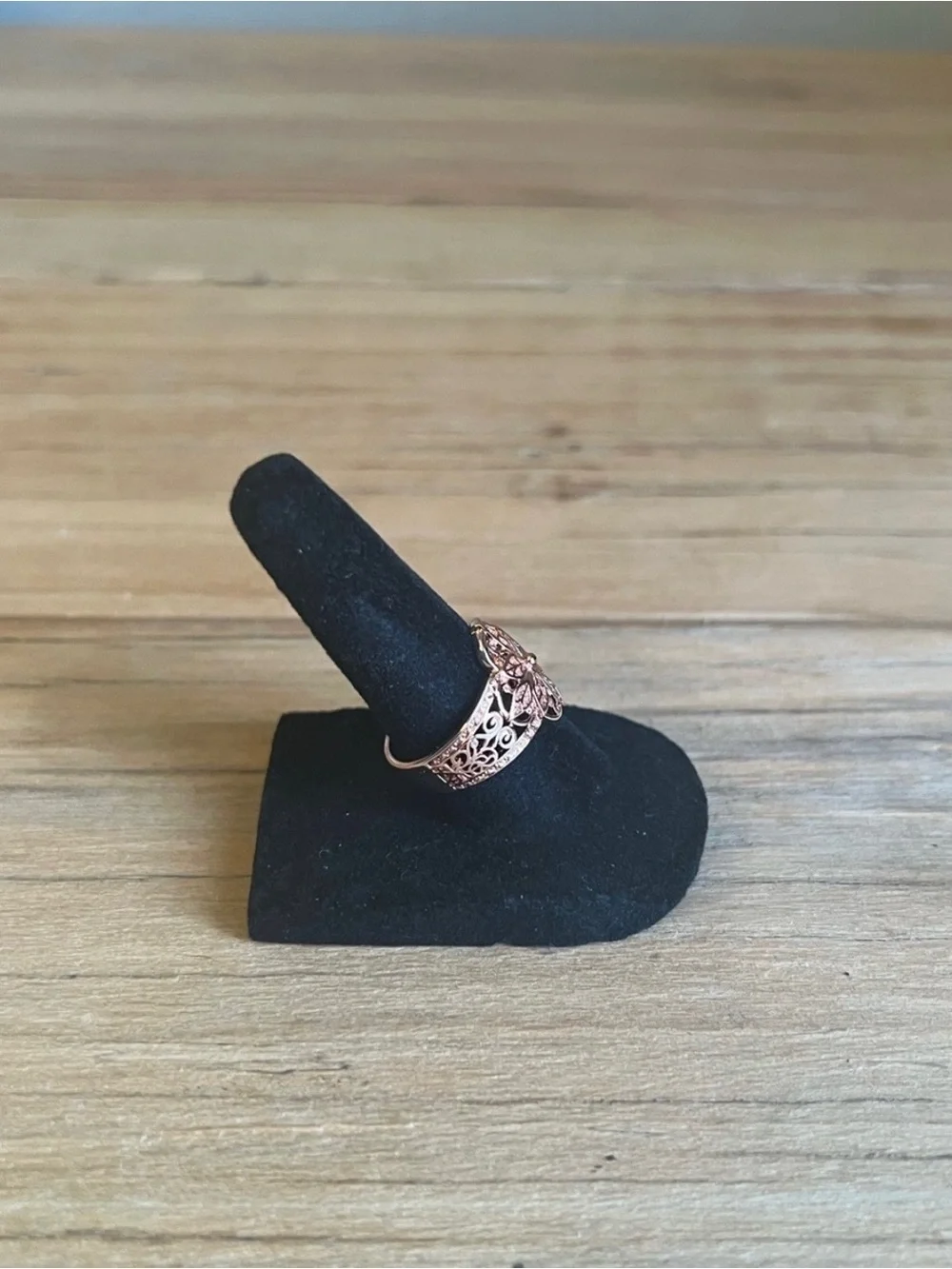 Rose Gold Tone Floral Filigree Fashion Ring -NWOT-Size 6.5